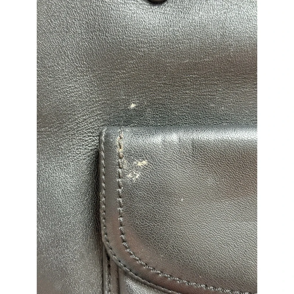 Coach Charlie Tote Bag Large Black Leather Shoulder‎ Handbag Purse